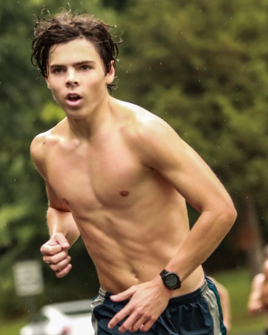 Ben running in a cross country race